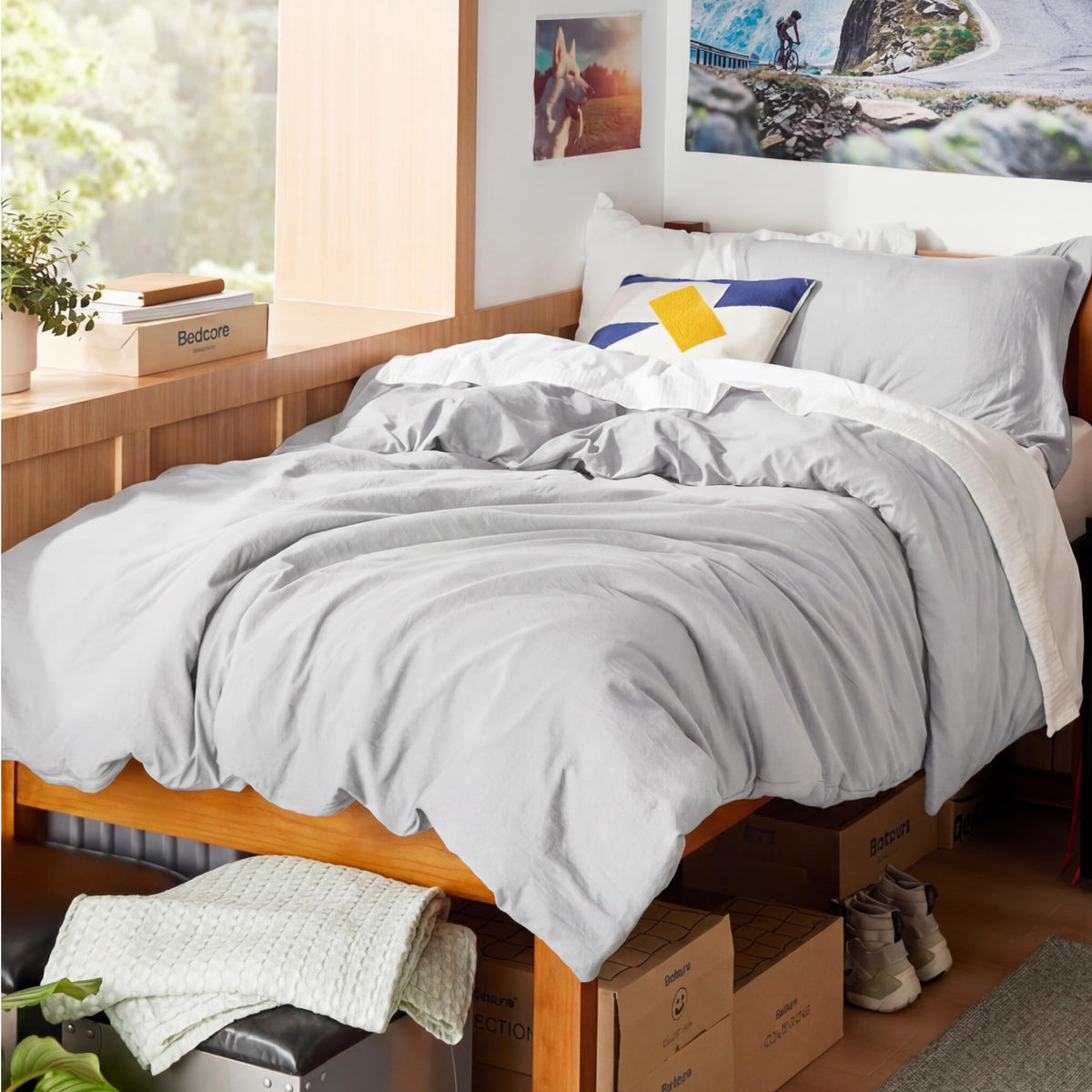 Bedsure Prewashed Duvet Cover Full, Cotton-Like Soft Bedding Set, White