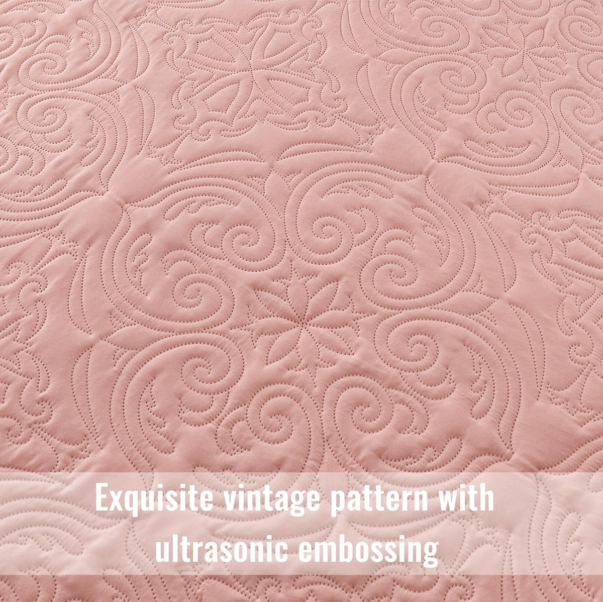 Exclusivo Mezcla 3 Piece Quilts Queen Size Bedding Set, Blush Pink