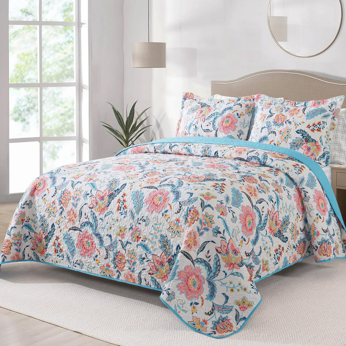 BEDIFANY 100% Cotton Cover Quilts King Size for Farmhouse- Fall Bedspread