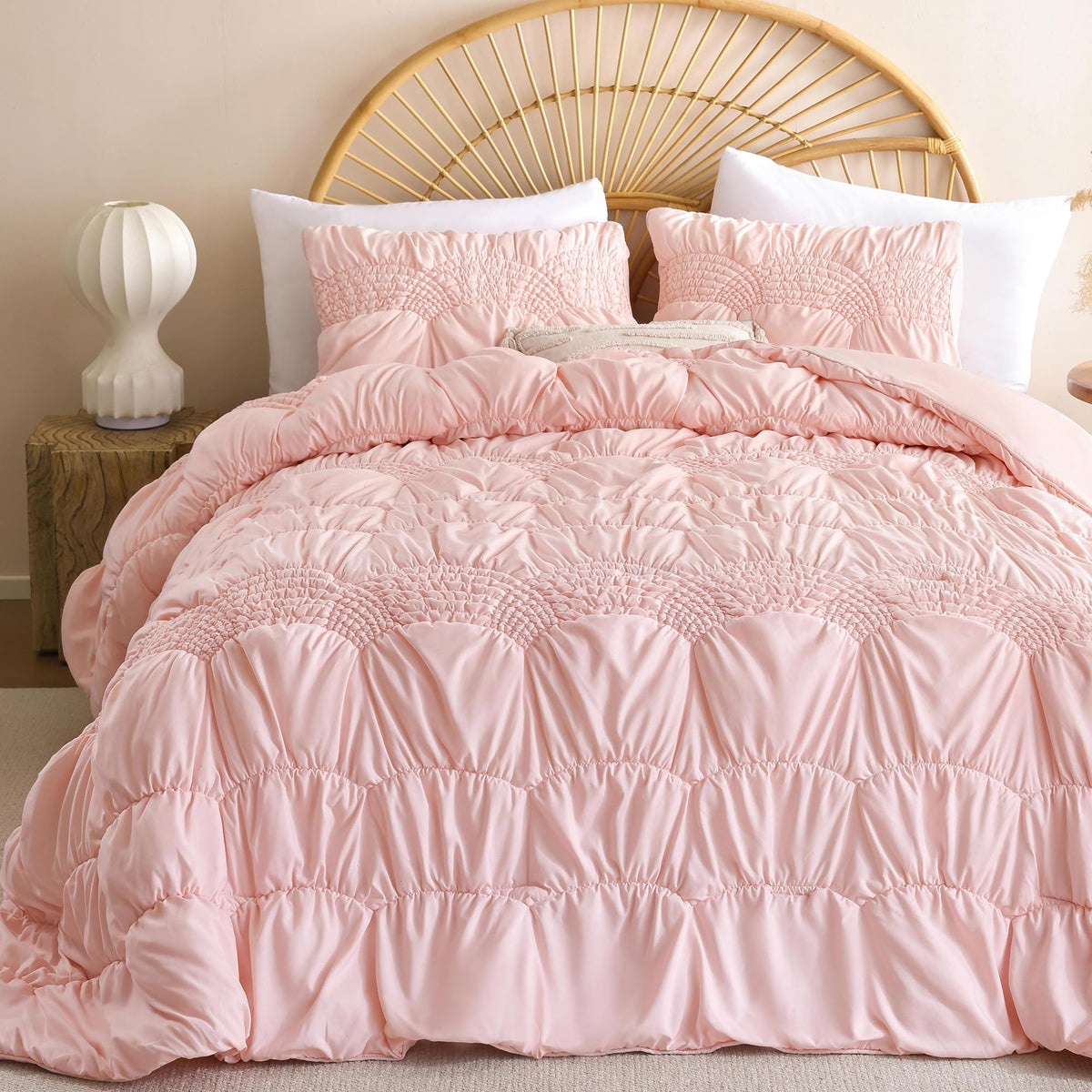 JANZAA Quilts Queen Size, Sage Green Bedspread 3 Pcs Floral Bedding Set