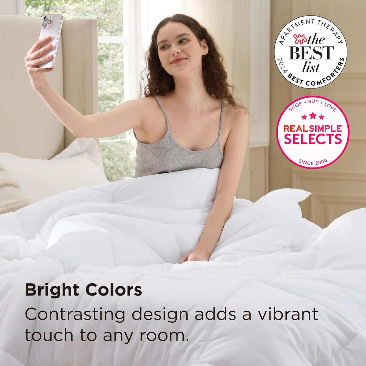 Bedsure King Comforter Duvet Insert - Bed Comforter Quilted, White