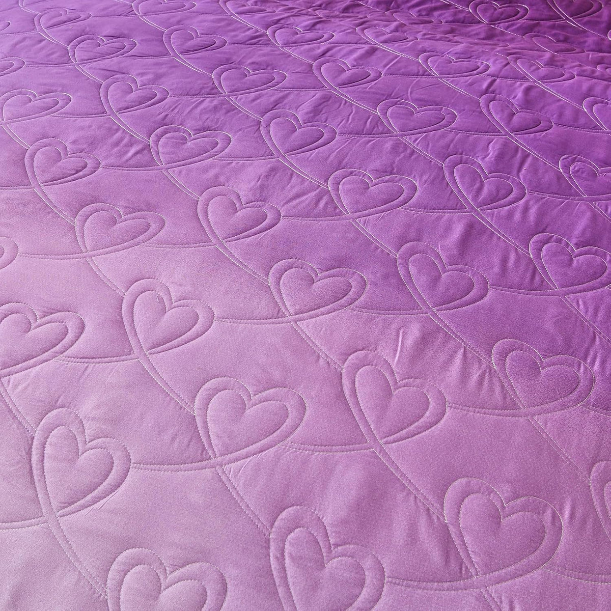 Xruibed Purple Quilt Set Twin Ombre Quilt Sets Reversible Bedding Set