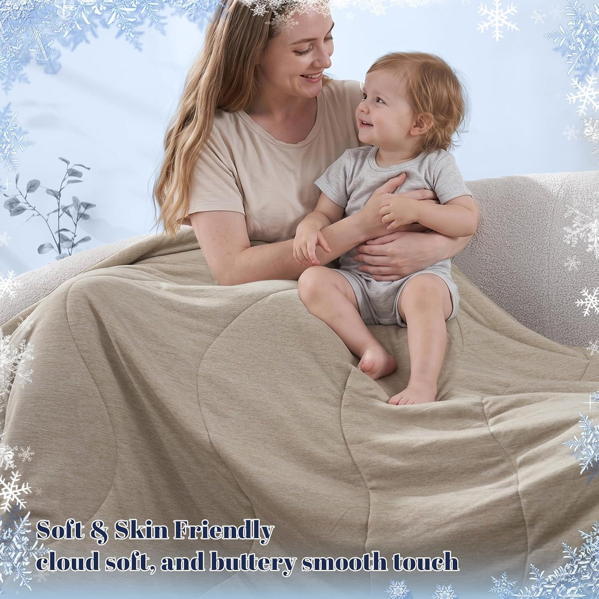 PHF Cooling Comforter, Rayon from Bamboo Soft Breathable Quilted Blanket