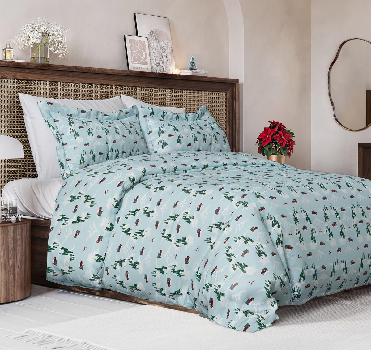 Duvet Cover Queen Size - Extra Soft 3 Piece with Zipper Closure - White