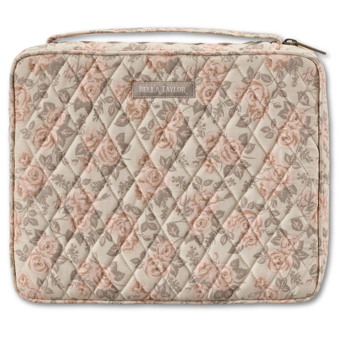 Bella Taylor Bible Cover, Quilted Bible Case, Khaki Patchwork