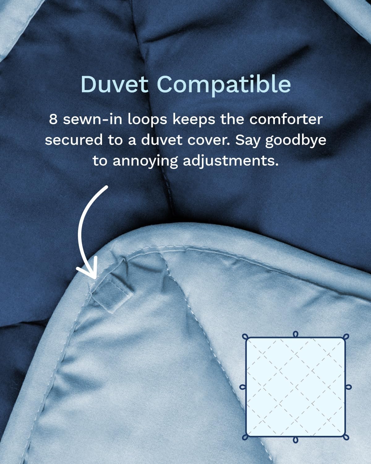 ViscoSoft Twin/Twin XL Reversible Comforter - Duvet Insert -Light/Dark Blue