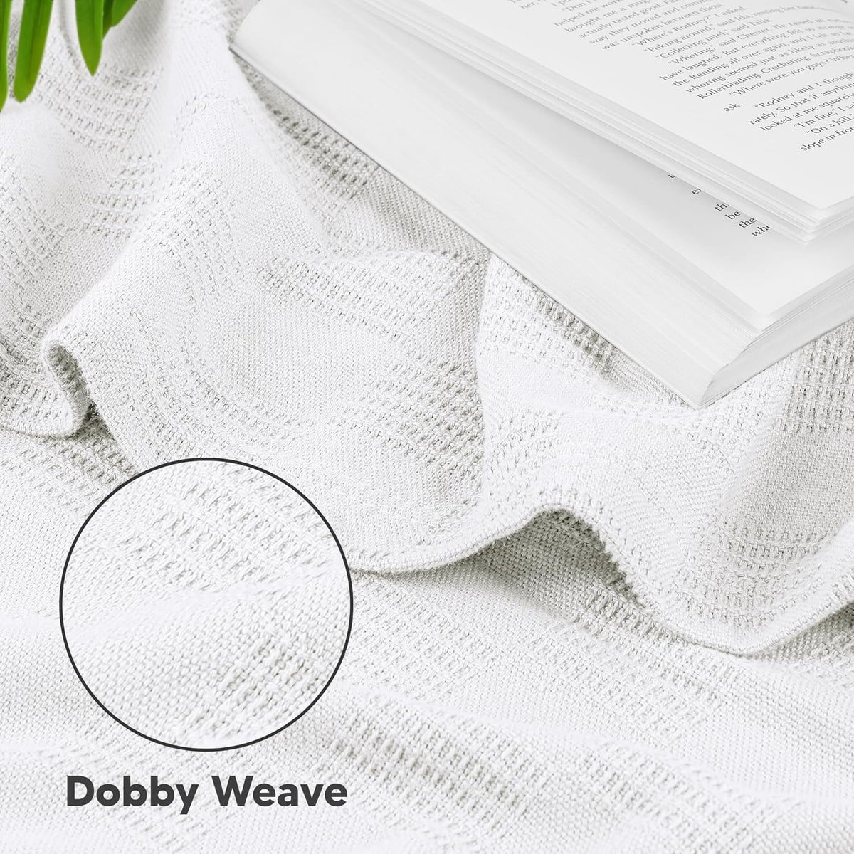 Utopia Bedding 100% Cotton Thermal Blanket White Twin, 90x72 Inches