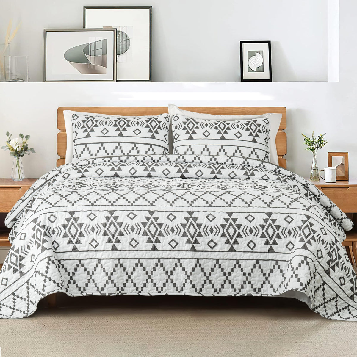 Whale Flotilla Reversible Camel Print Quilt King Size with 2 Pillow Shams