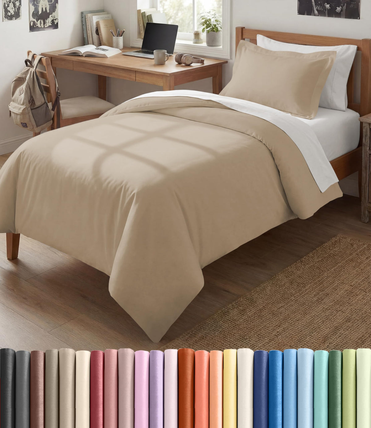 Duvet Cover Queen Size - Extra Soft 3 Piece with Zipper Closure - White