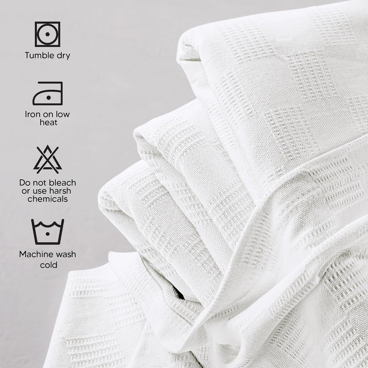 Utopia Bedding 100% Cotton Thermal Blanket White Twin, 90x72 Inches