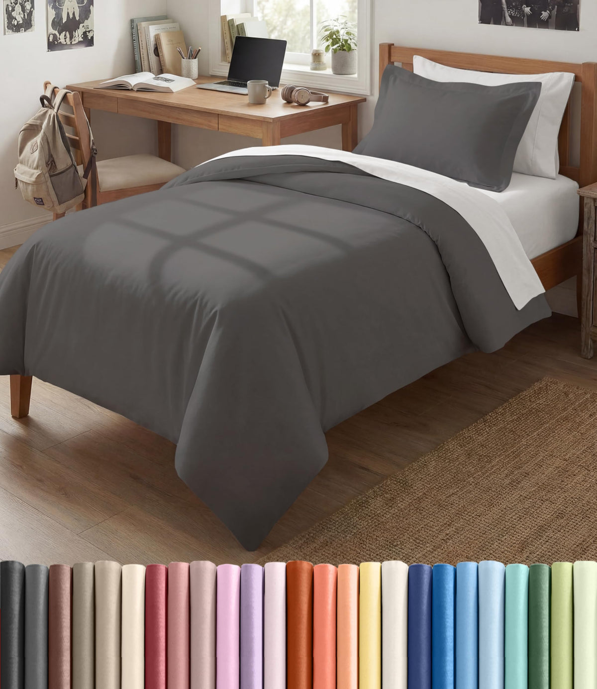 Duvet Cover Queen Size - Extra Soft 3 Piece with Zipper Closure - White