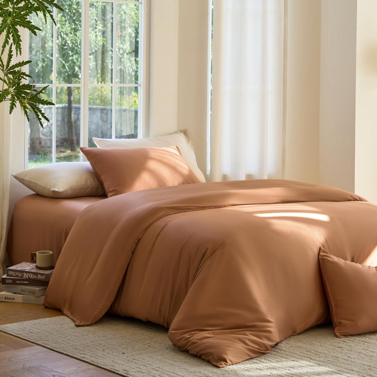 DOZ Duvet Cover Set, 100% Viscose derived from Bamboo, Organically Grown, Buttery Soft, Cooling Duvet Covers, High GSM, 1 Duvet Cover and 2 Pillowcases, 106"x90" (Teal, King/Cal King)