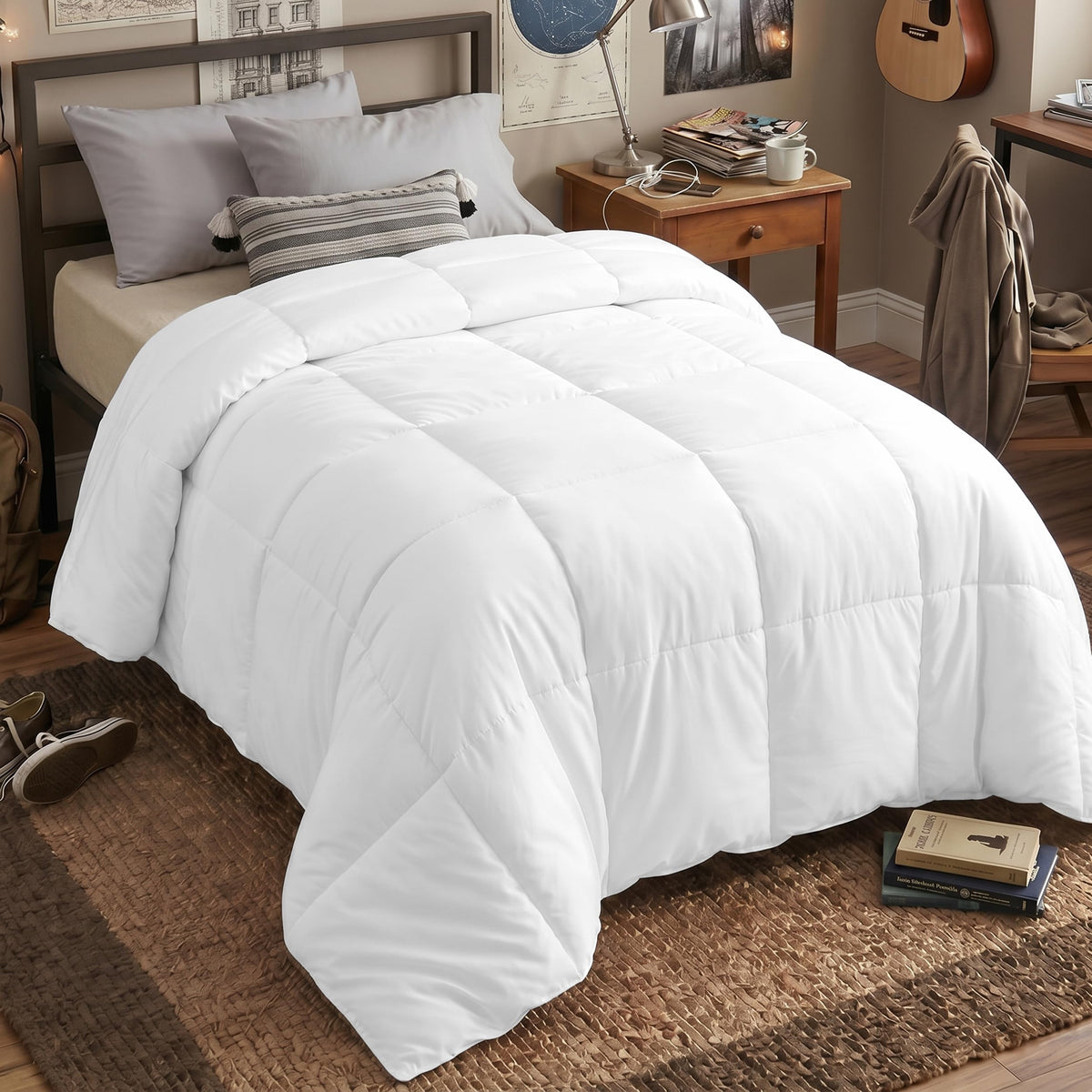 Utopia Bedding Queen Comforter, Duvet Insert, Black, 88 x 88 Inches