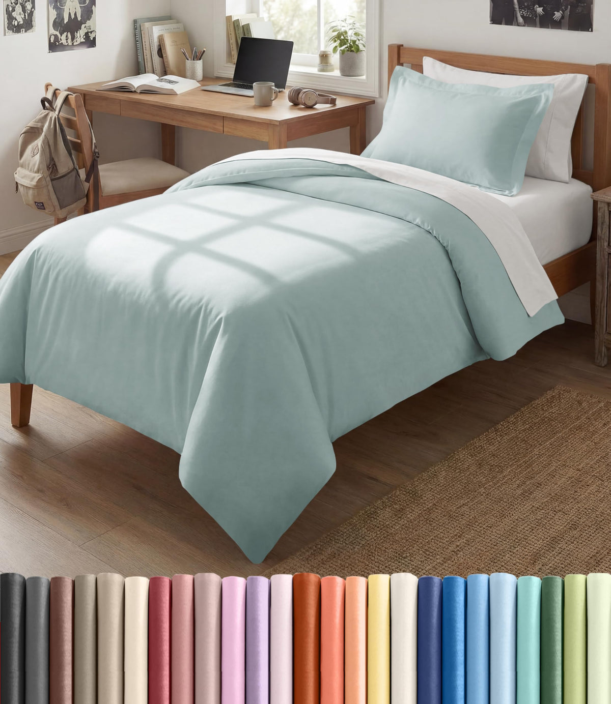 Duvet Cover Queen Size - Extra Soft 3 Piece with Zipper Closure - White