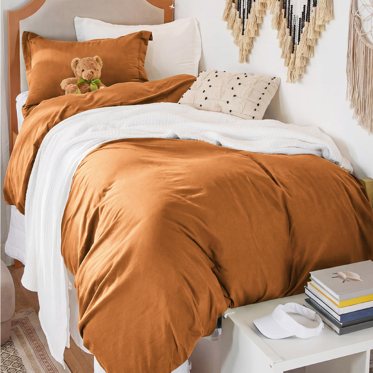 Bedsure Prewashed Duvet Cover Full, Cotton-Like Soft Bedding Set, White