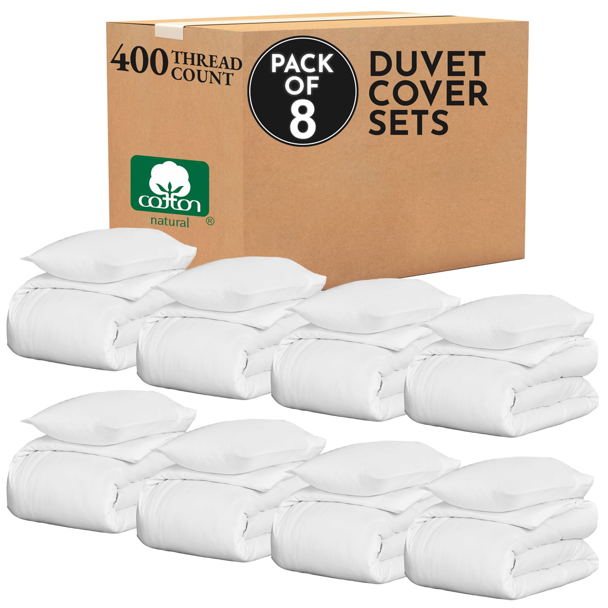 California Design Den Luxury Duvet Cover Set King, Striped White