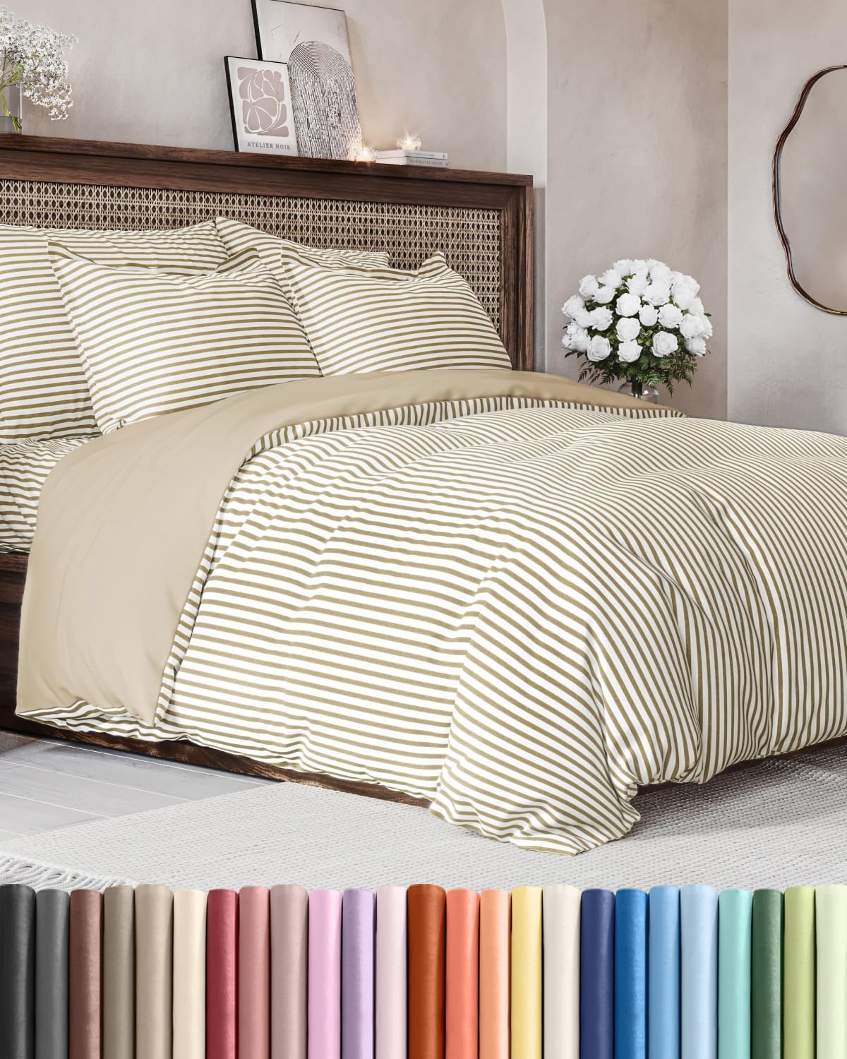 Duvet Cover Queen Size - Extra Soft 3 Piece with Zipper Closure - White