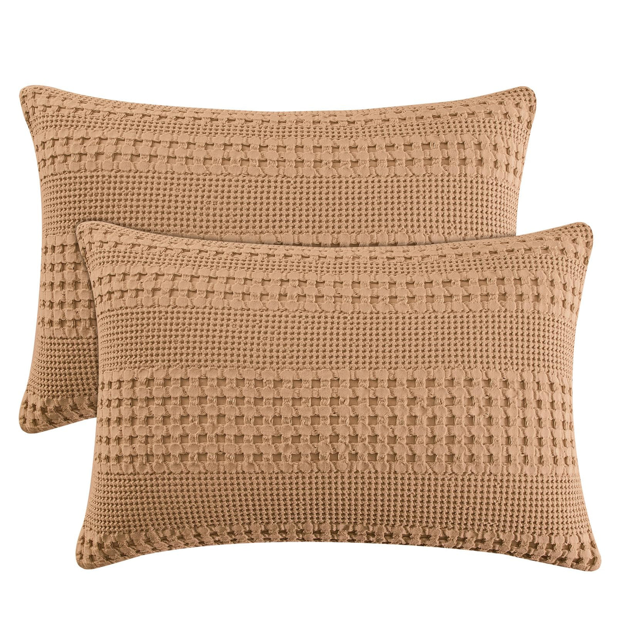 PHF Cotton Waffle Body Pillowcase 20" x 54", Oatmeal, No Insert