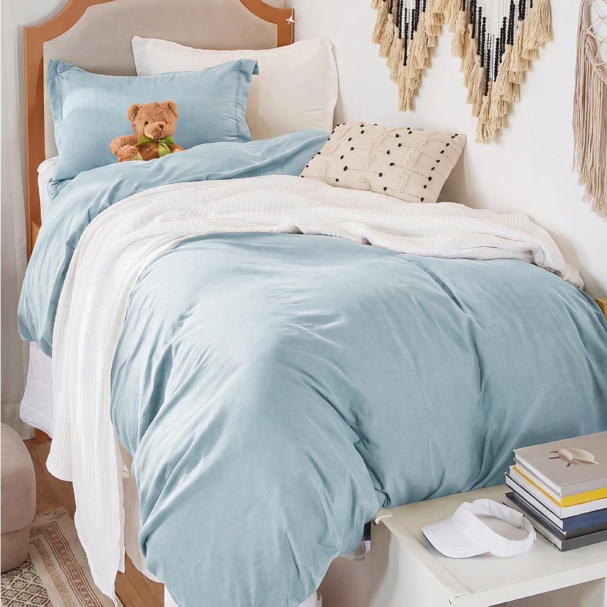 Bedsure Prewashed Twin/Twin XL Duvet Cover, Cotton-Like Bedding Set, White