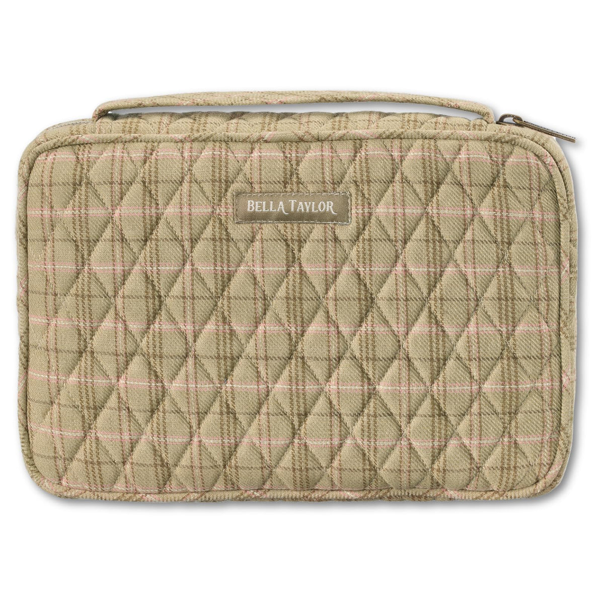 Bella Taylor Bible Cover, Quilted Bible Case, Khaki Patchwork