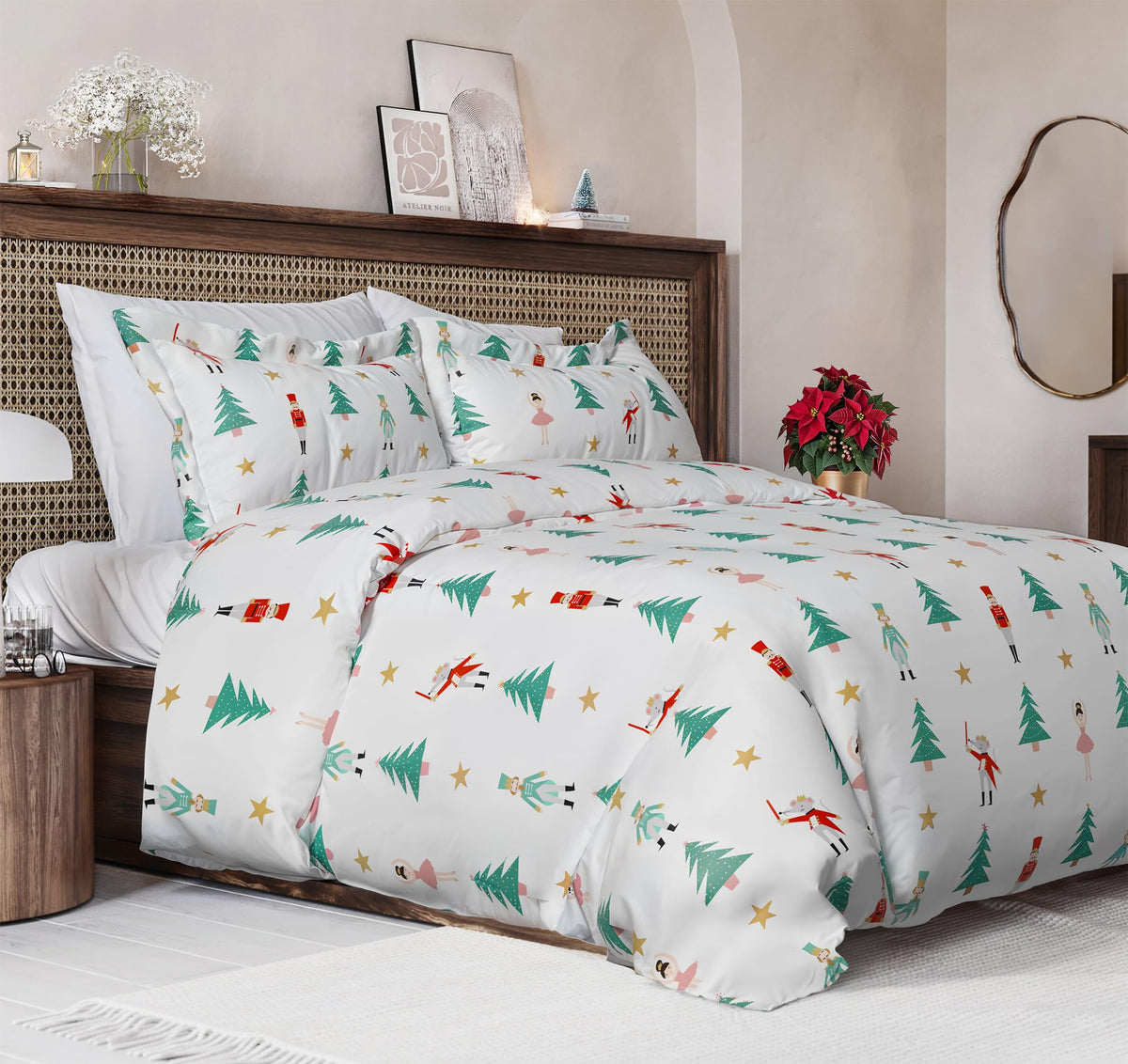 Duvet Cover Queen Size - Extra Soft 3 Piece with Zipper Closure - White