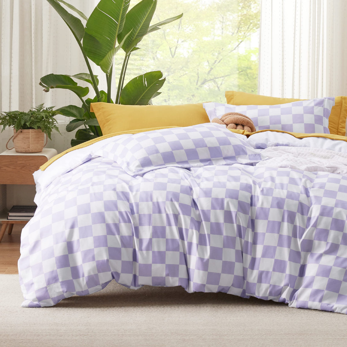 Bedsure Duvet Cover Queen Size - Reversible Green Queen Duvet Cover Set with Zipper Closure, 3 Pieces Floral Patterned Bedding Set with 8 Corner Ties and 2 Pillow Shams