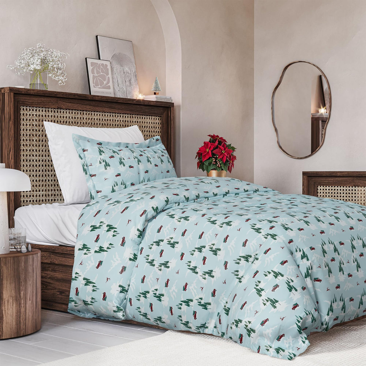 Duvet Cover Queen Size - Extra Soft 3 Piece with Zipper Closure - White