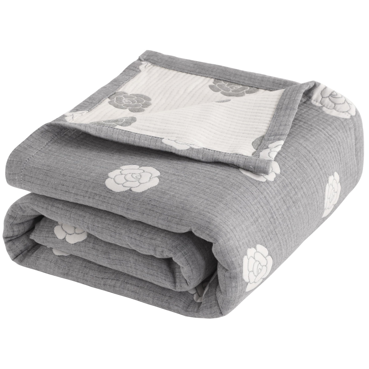 NTBAY Twin 3 Layer Muslin Cotton Blanket, 68 x 92, Blue Stars