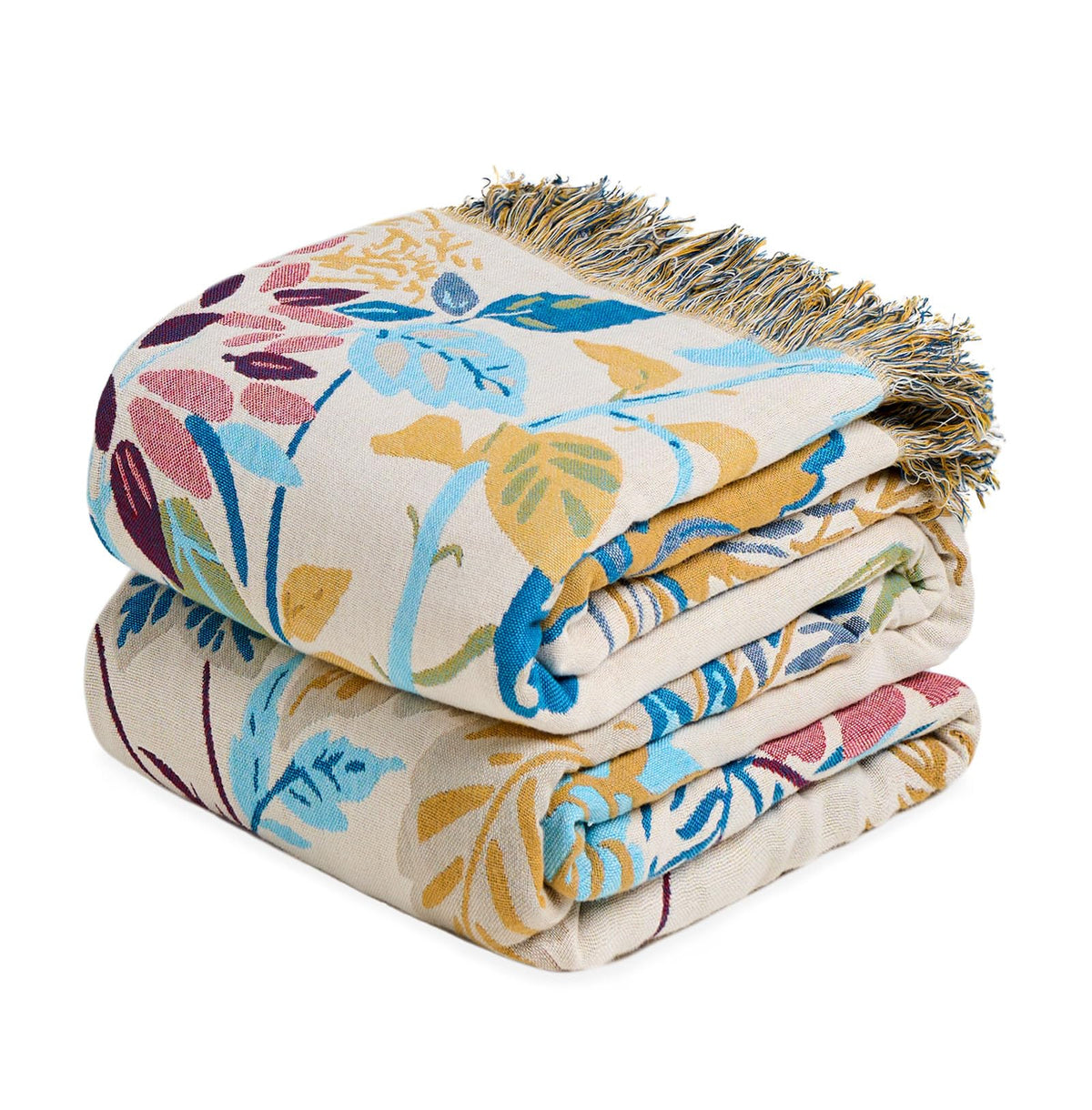 Boho Throw Blanket, 100% Cotton Lightweight Throws for Couch 50"x60"