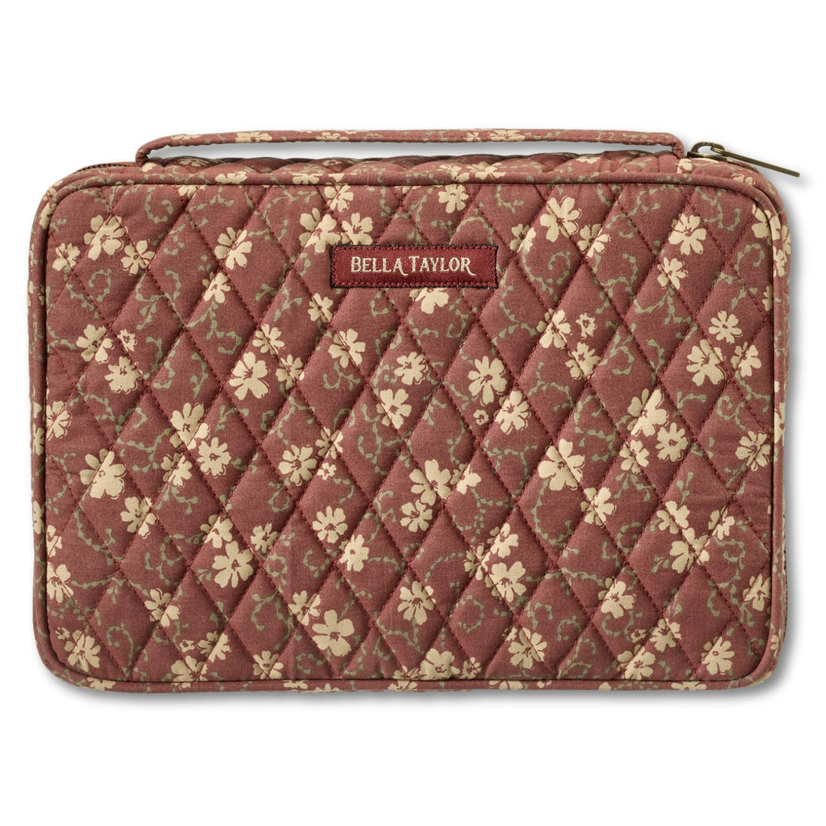 Bella Taylor Bible Cover, Quilted Bible Case, Khaki Patchwork
