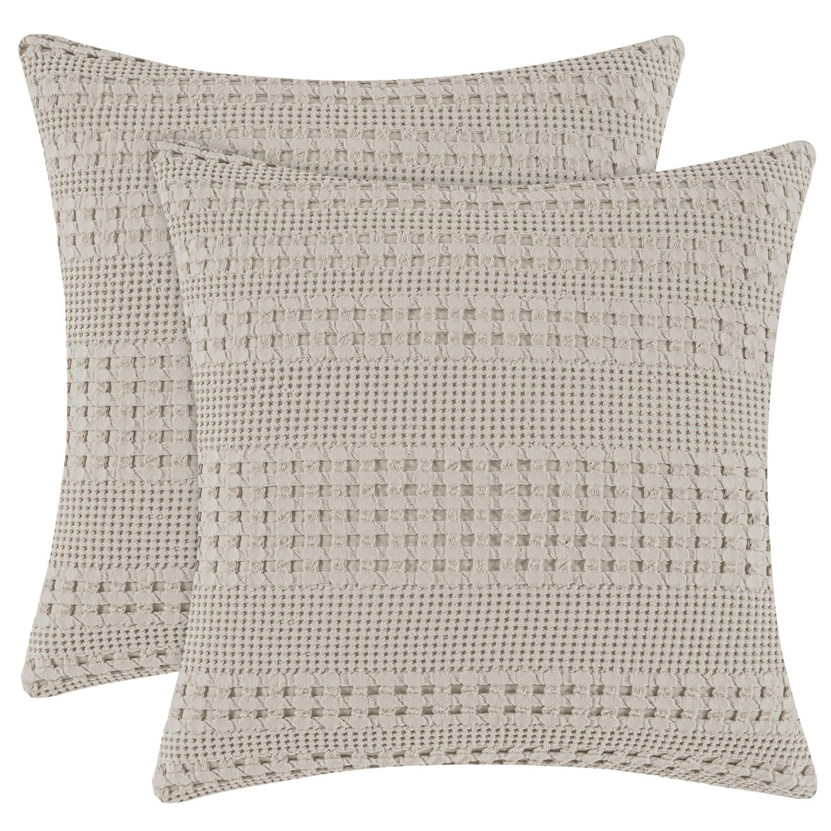 PHF Cotton Waffle Body Pillowcase 20" x 54", Oatmeal, No Insert