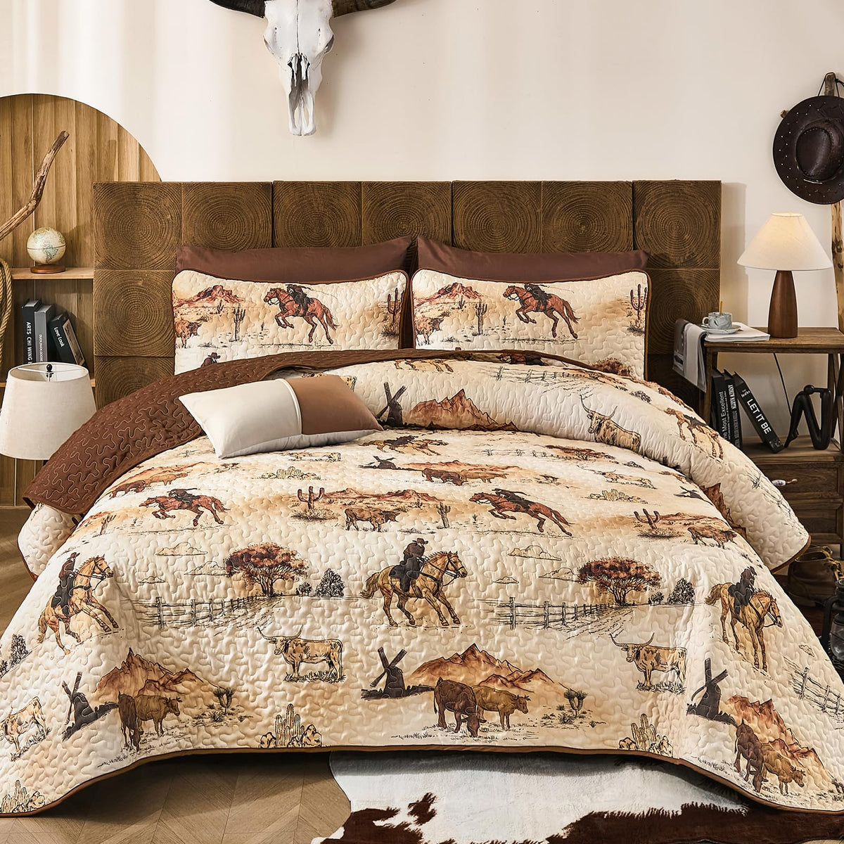WONGS BEDDING Sage Green Quilt Set King Size, Botanical Floral Bedspread