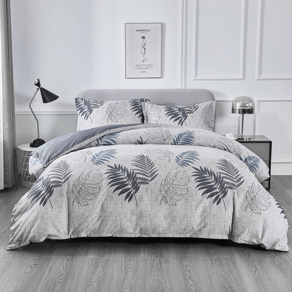 OAITE Queen Duvet Cover Set 3pcs 100% Cotton Wildflower Botanical