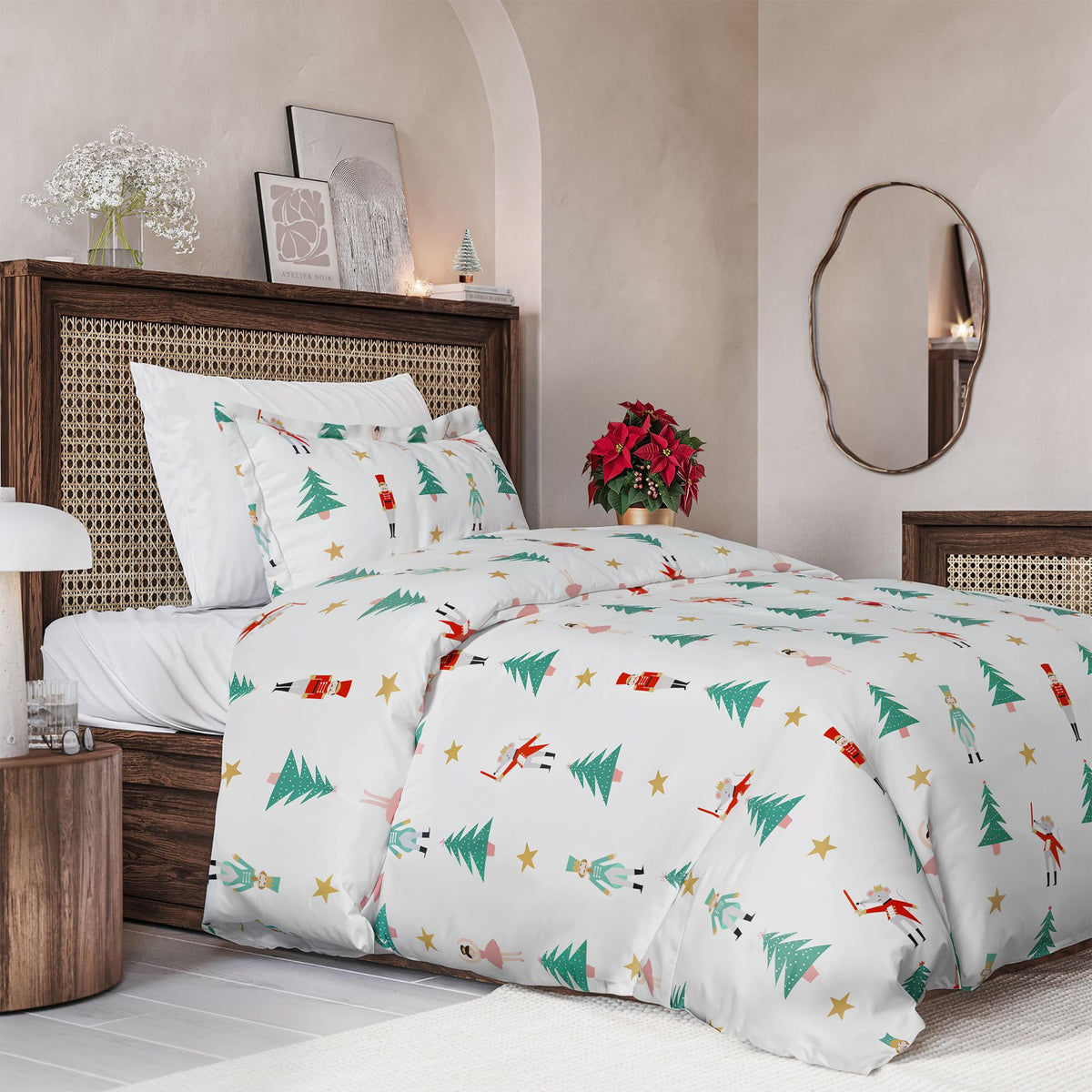 Duvet Cover Queen Size - Extra Soft 3 Piece with Zipper Closure - White