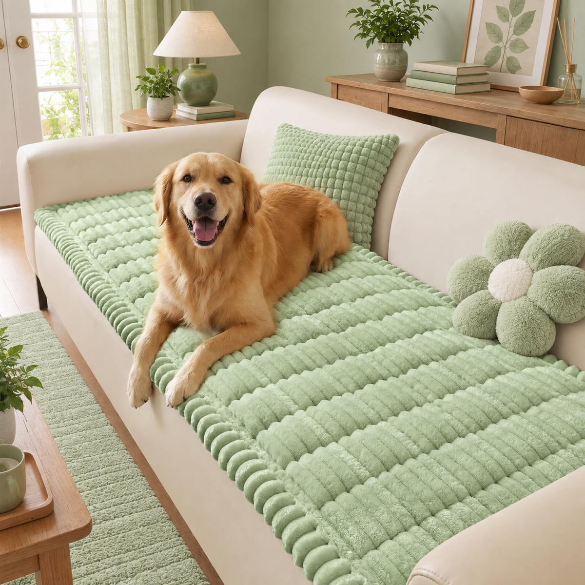 decorUhome Couch Cover for Dogs, Non Slip Fuzzy Thick Pet Sofa Protector