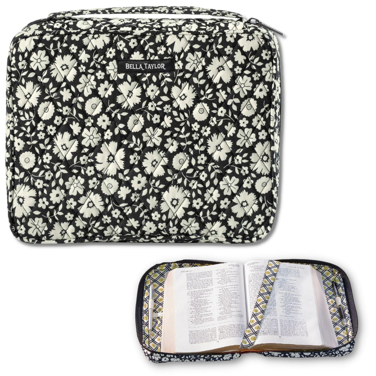 Bella Taylor Bible Cover, Quilted Bible Case, Khaki Patchwork