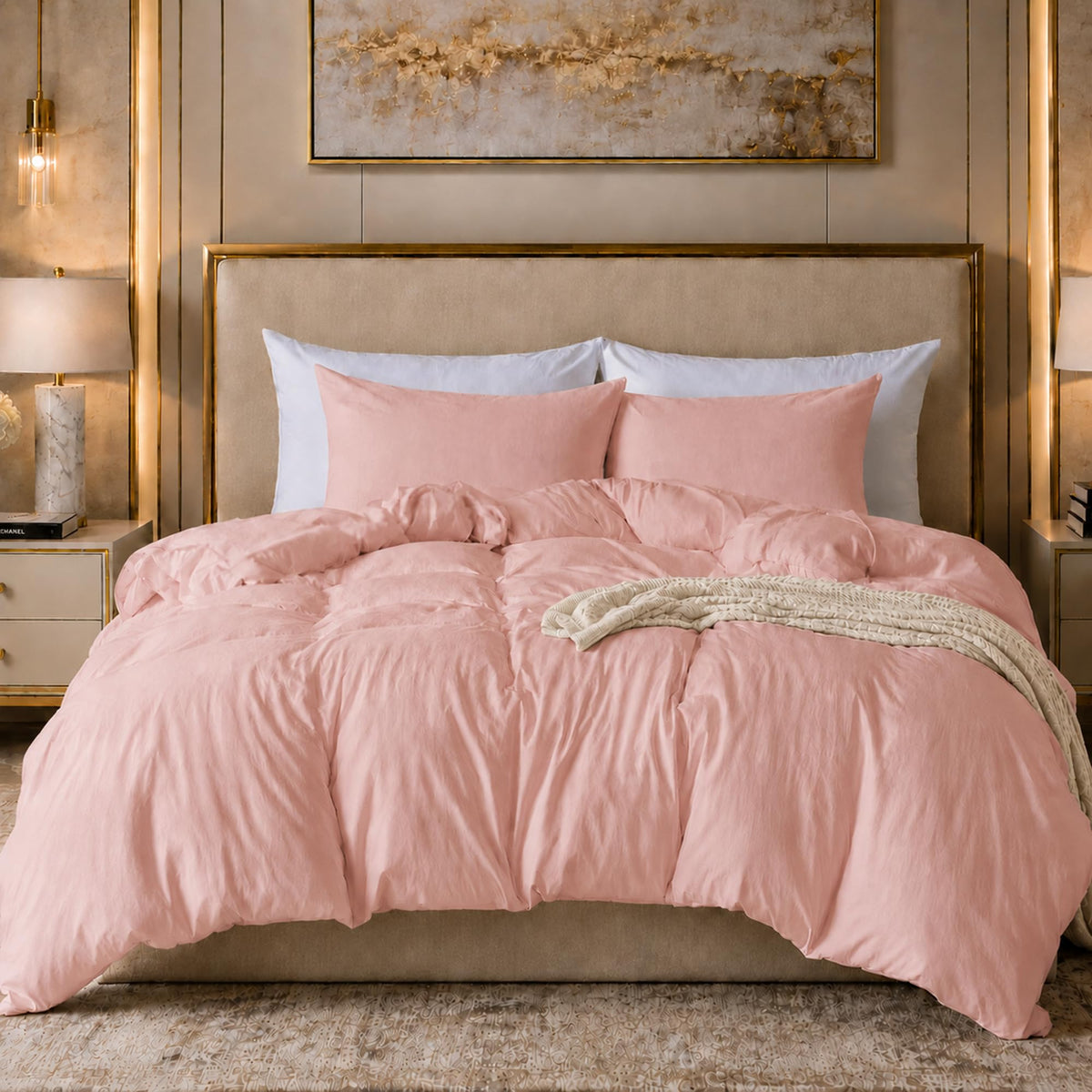 ROSE&RISY Duvet Cover Set Twin Size, Blue Striped Comforter Cover with Button Closure, Breathable and Cooling, Includes 1 Duvet Cover, 1 Pillowcase, No Comforter, (Blue Stripe, Twin)