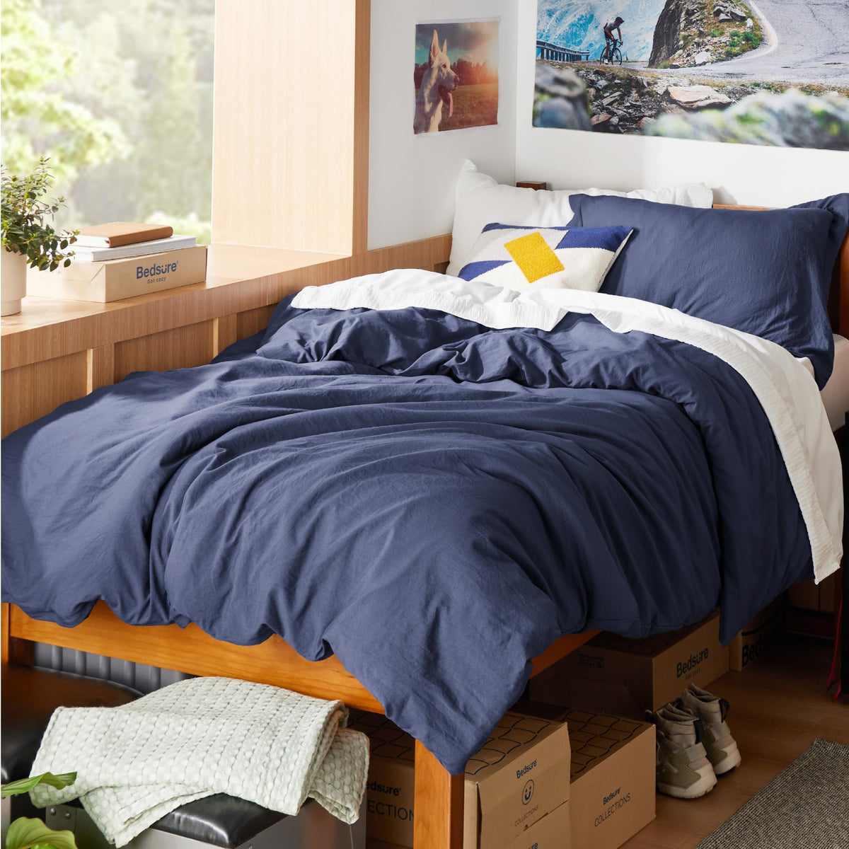 Bedsure Prewashed Duvet Cover Full, Cotton-Like Soft Bedding Set, White