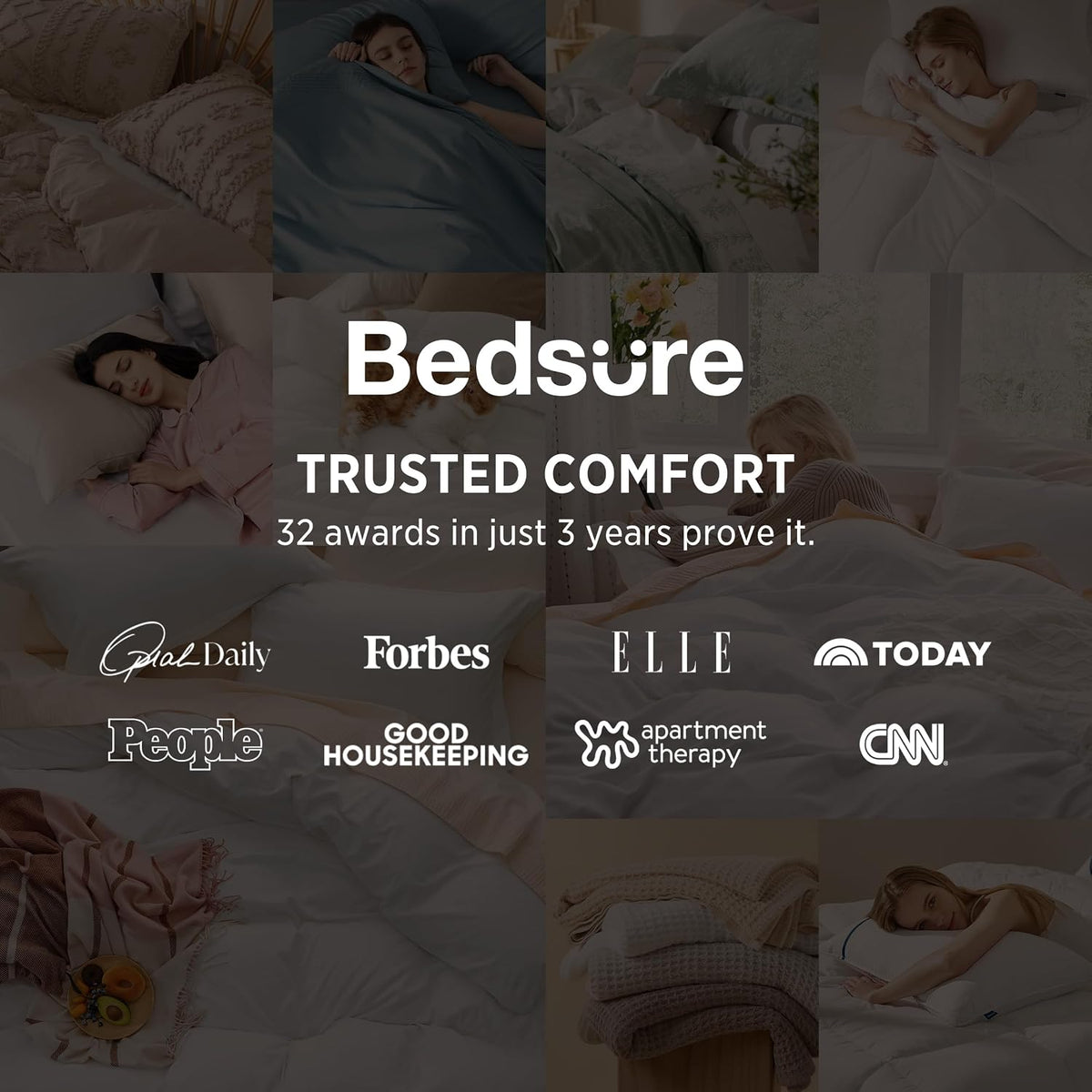 Bedsure Prewashed Duvet Cover Full, Cotton-Like Soft Bedding Set, White