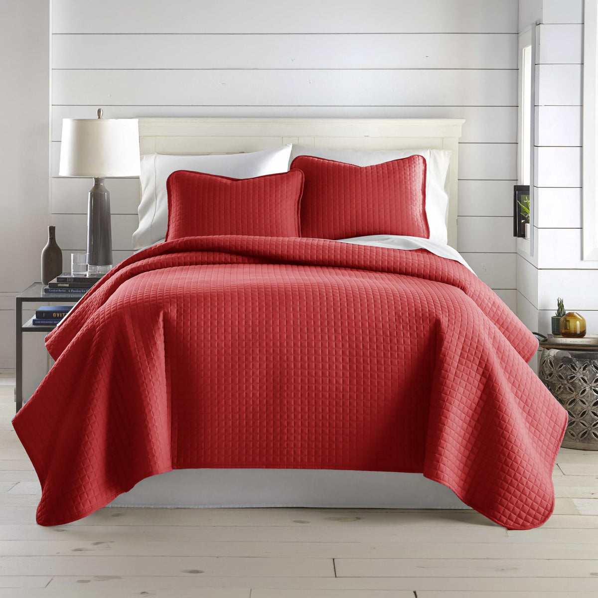 Queen Quilt Bedding Set with 2 Matching Quilted Pillow Shams, Natural Beige