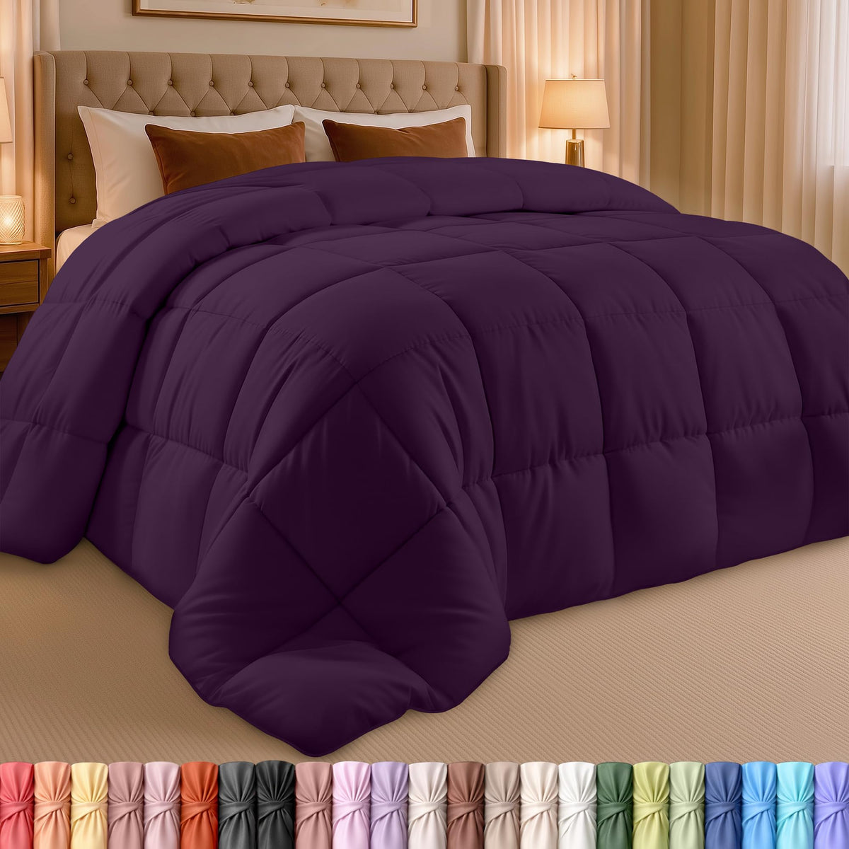 Utopia Bedding Queen Comforter, Duvet Insert, Black, 88 x 88 Inches