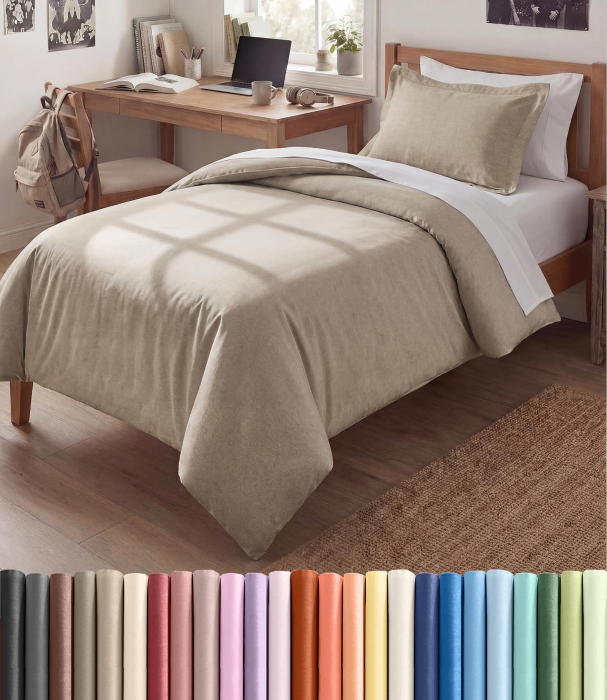 Duvet Cover Queen Size - Extra Soft 3 Piece with Zipper Closure - White