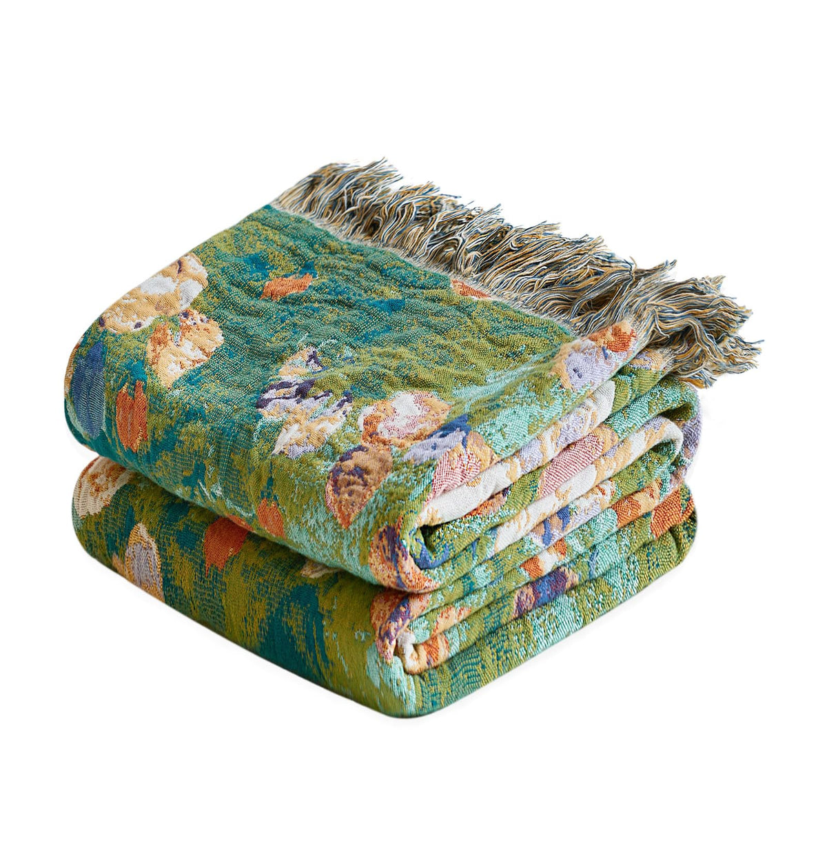 Boho Throw Blanket, 100% Cotton Lightweight Throws for Couch 50"x60"