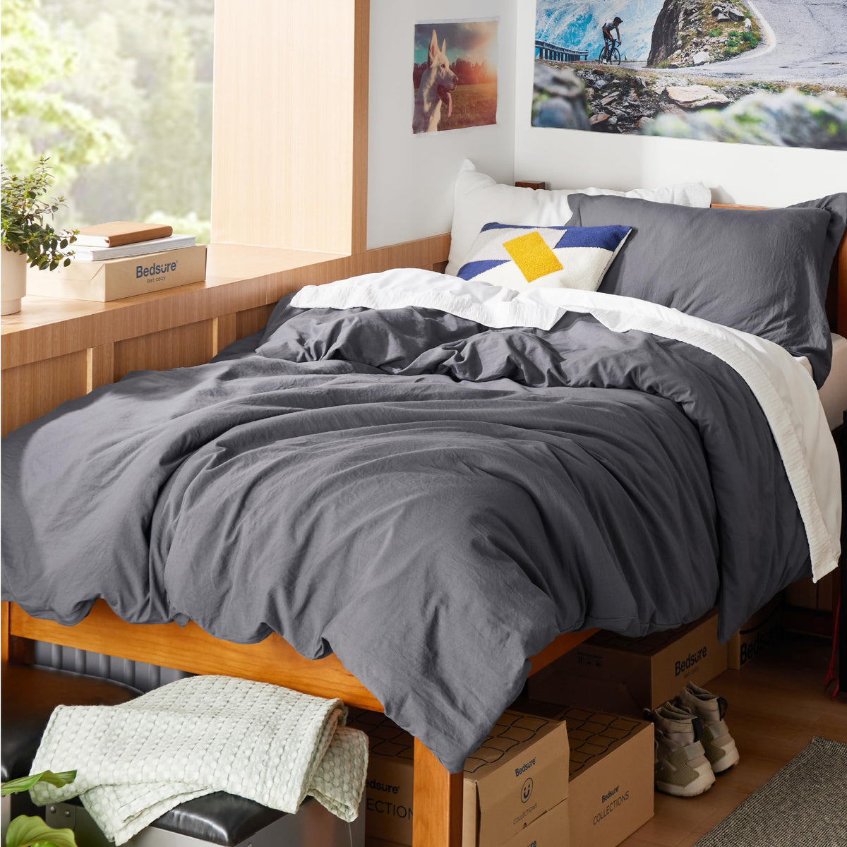 Bedsure Prewashed Duvet Cover Full, Cotton-Like Soft Bedding Set, White