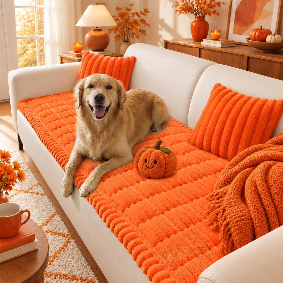 decorUhome Couch Cover for Dogs, Non Slip Fuzzy Thick Pet Sofa Protector