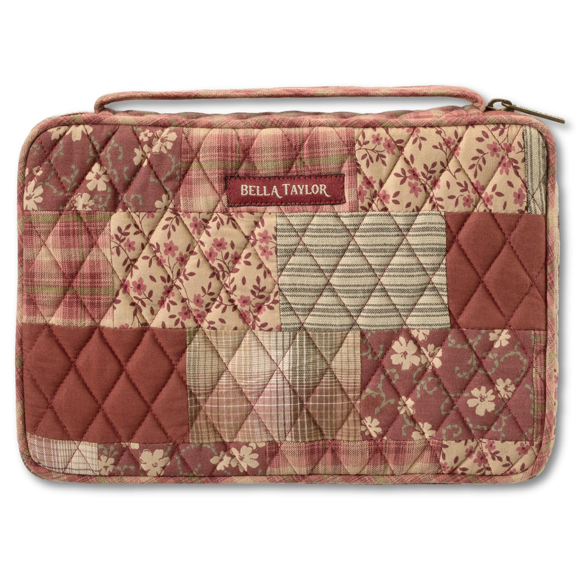 Bella Taylor Bible Cover, Quilted Bible Case, Khaki Patchwork