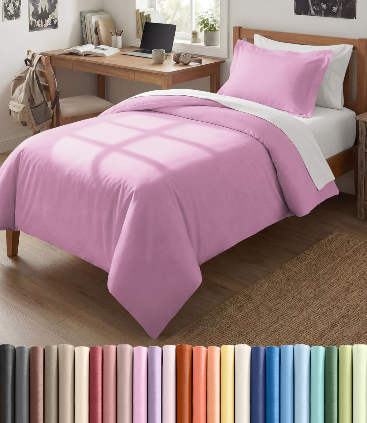 Duvet Cover Queen Size - Extra Soft 3 Piece with Zipper Closure - White