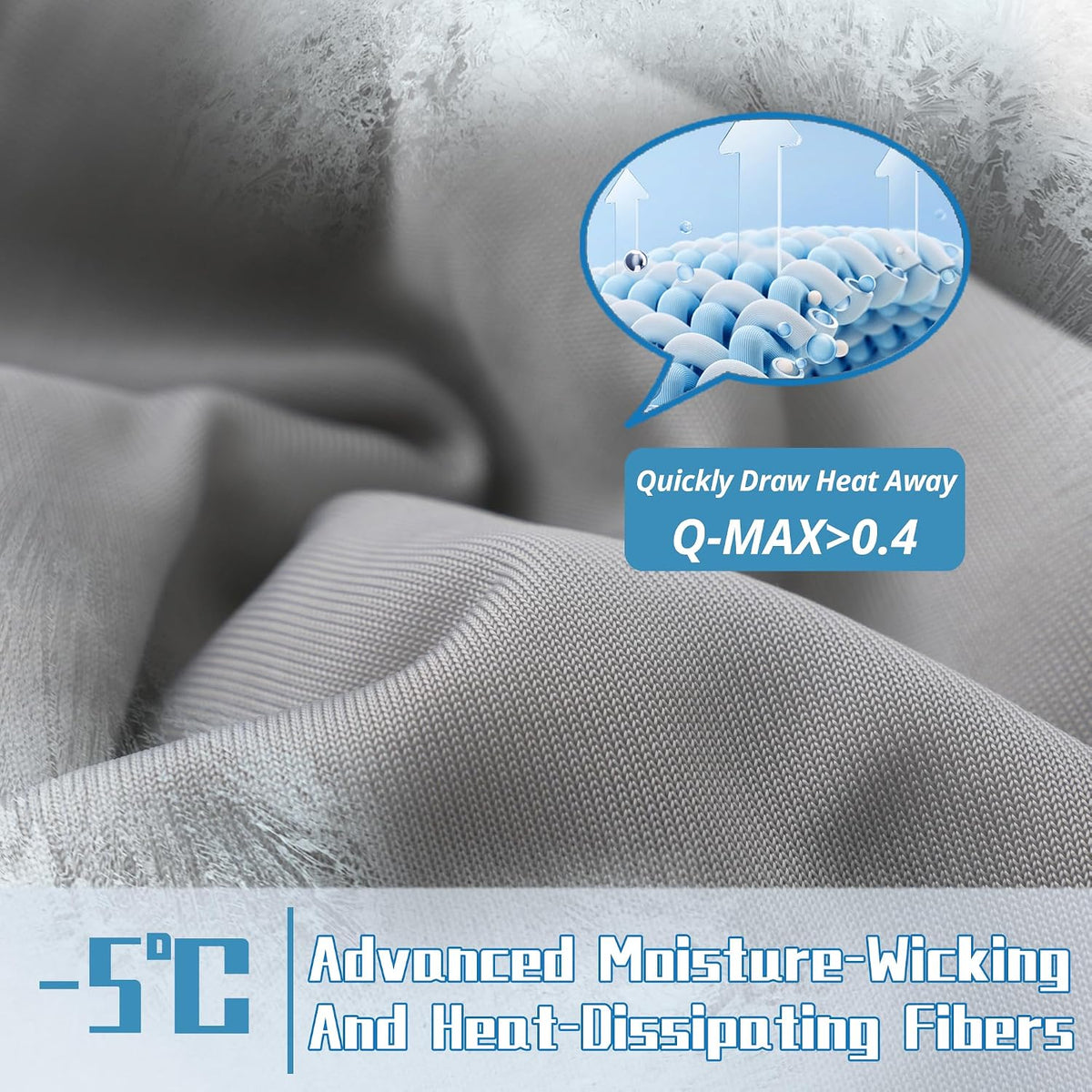 DOWNCOOL Cooling Comforter Queen Size,Grey Cooling Blanket for Hot Sleeper
