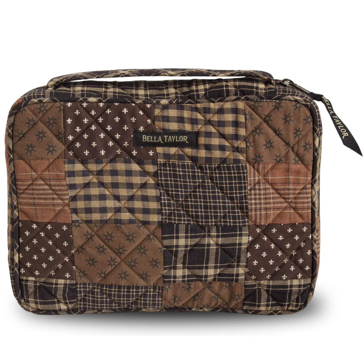 Bella Taylor Bible Cover, Quilted Bible Case, Khaki Patchwork