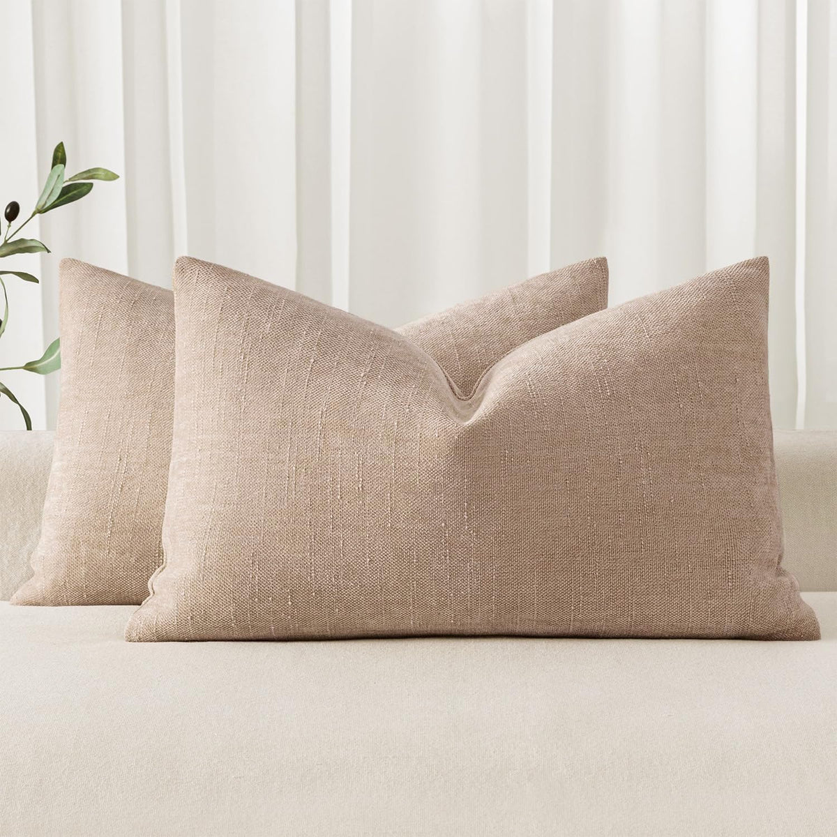 MIULEE 26x26 Inch Euro Textured Chenille Pillow Covers Chocolate Brown